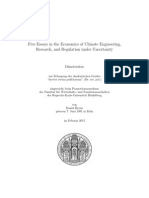 Five Essays in the Economics of Climate Engineering, Research, and Regulation under Uncertainty