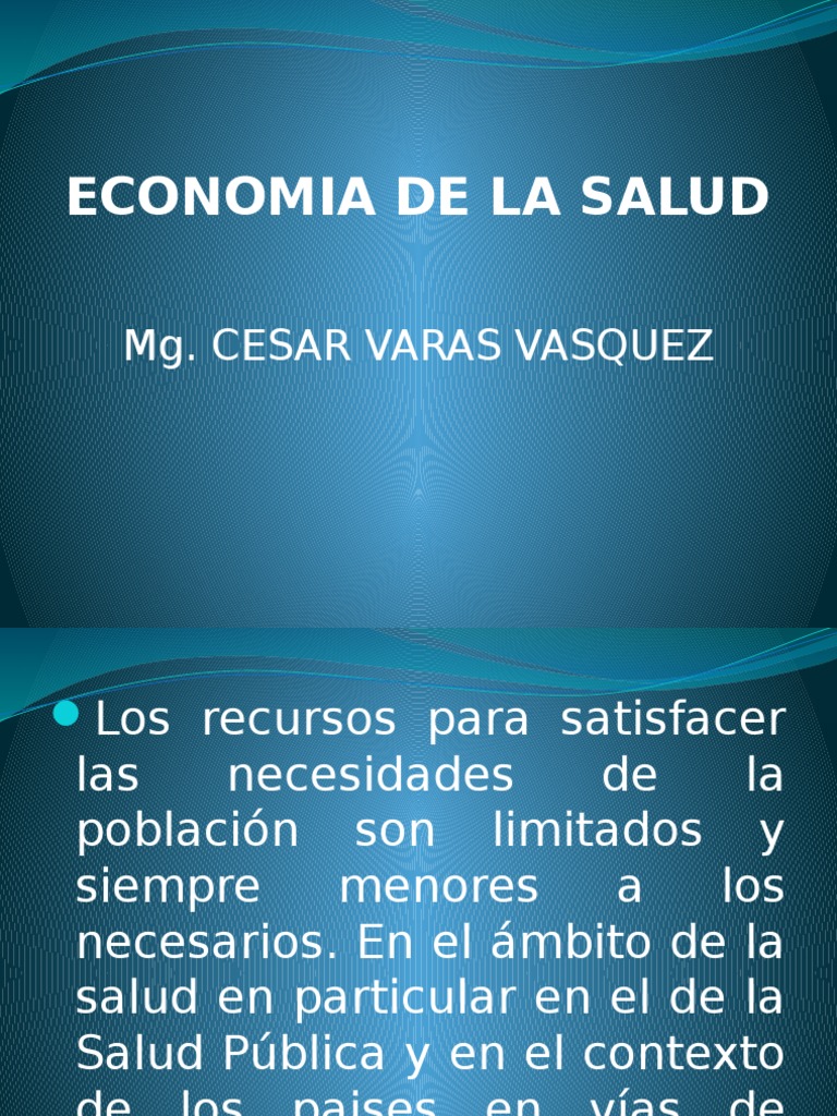 Economia de La Salud | PDF | Mercado (economía) | Bienes