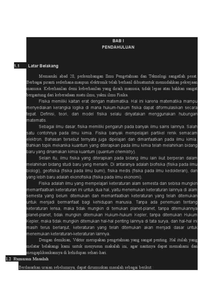 Makalah Penjumlahan Dan Perkalian Vektor