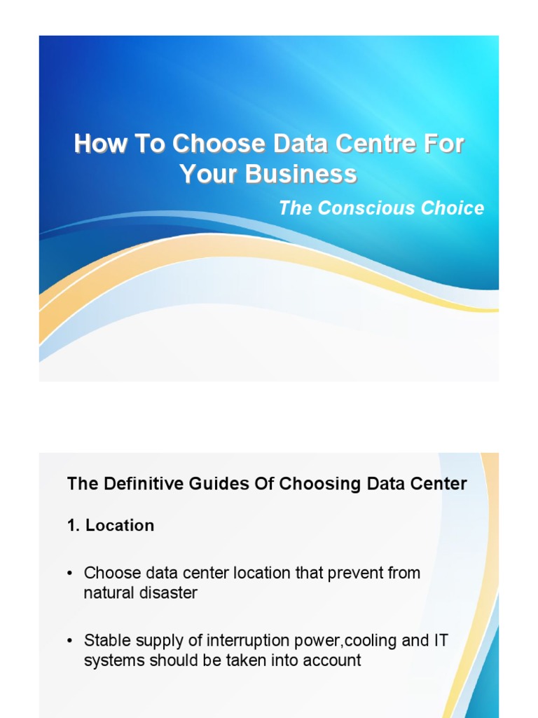How To Choose Right Data Center | PDF | Data Center | Reliability ...