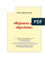 Émile Durkheim - Réponses Aux Objections (1906)