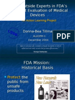 FDA's Use of Outside Experts in Medical Device Evaluation