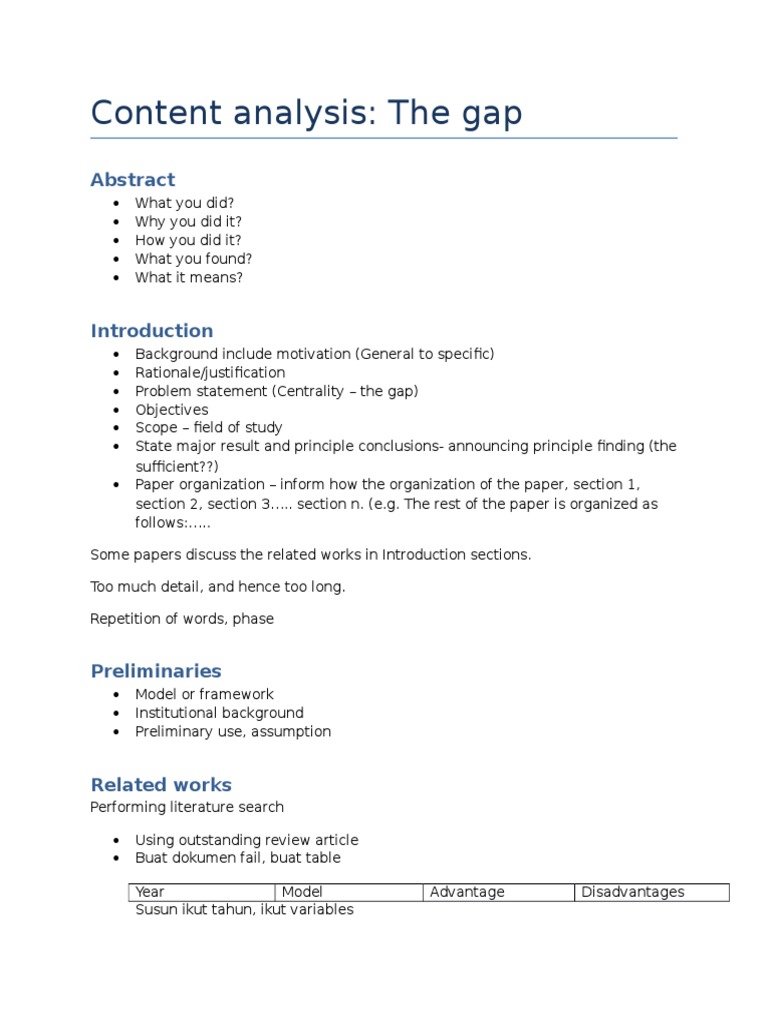 Content Analysis: Identifying Research Gaps | PDF | Career & Growth ...