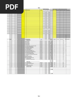 Inventory Sheet