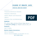 MSc.TROPICAL MEDICINE REPORT