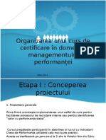 Organizarea Unui Curs de Certificare În Domeniul Managementului