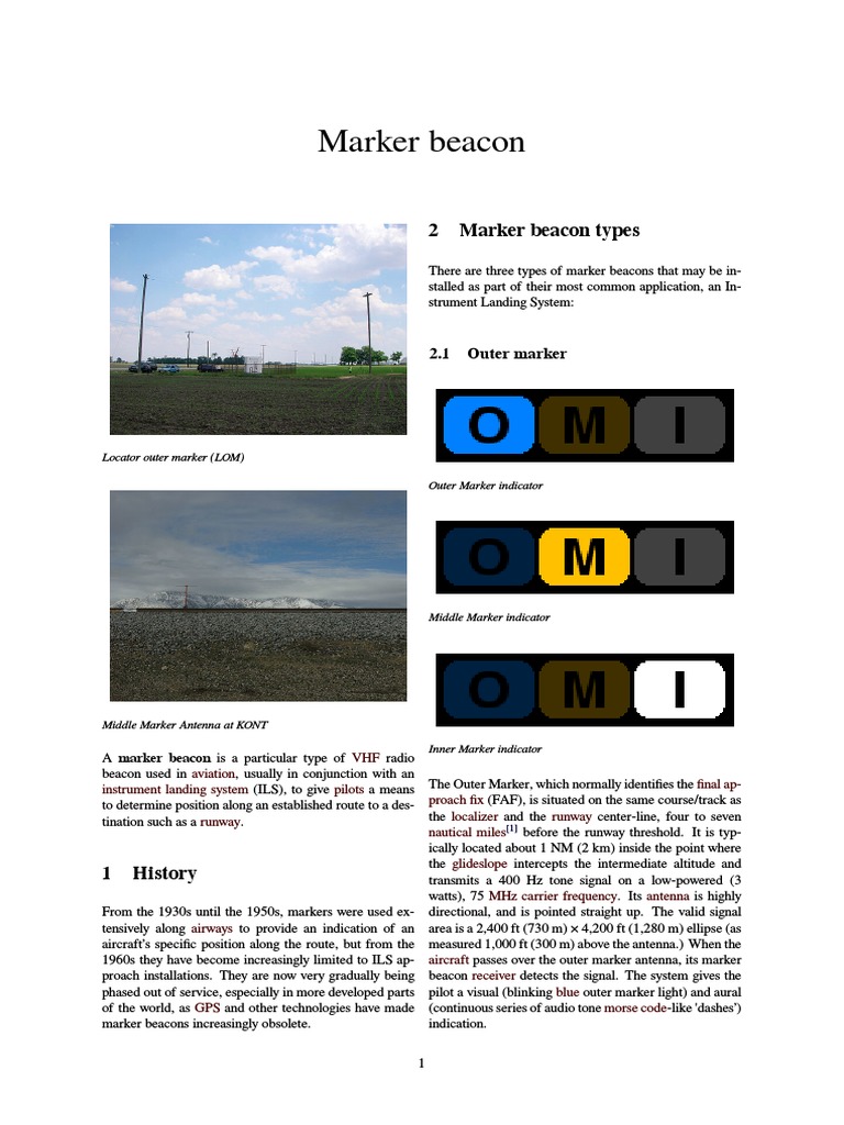 Marker Beacon (Wikipedia Reference) PDF Geography Wireless