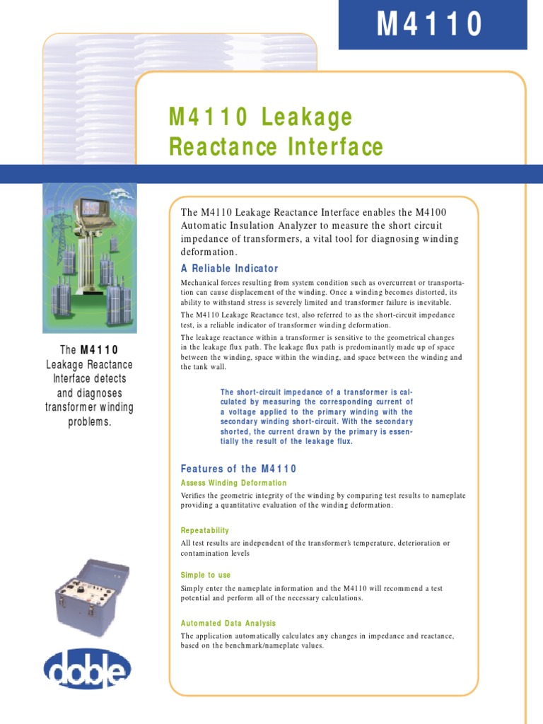 M4110 Leakage Reactance Interface | PDF | Transformer | Electrical ...