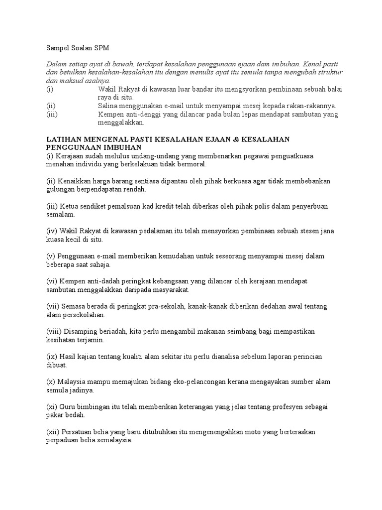 Sampel Soalan Tatabahasa Spm Pdf