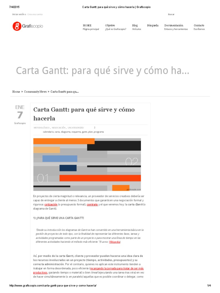 Carta Gantt - Para Qué Sirve y Cómo Hacerla  Informática 