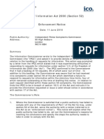 Independent Police Complaints Commissioner - Enforcement Notice - 2010