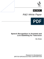 Speech Recognition in Assisted and Live Subtitling For Television