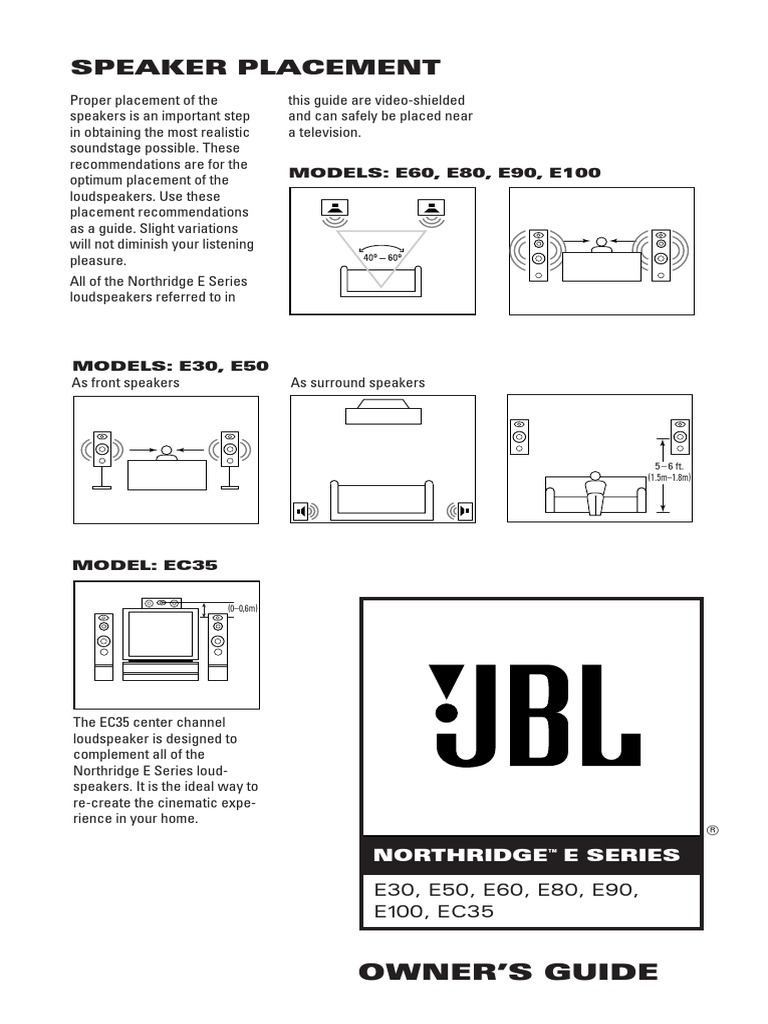 JBL Northridge E30 E60 E80 E90 Operators Manual English | PDF Loudspeaker | Amplifier