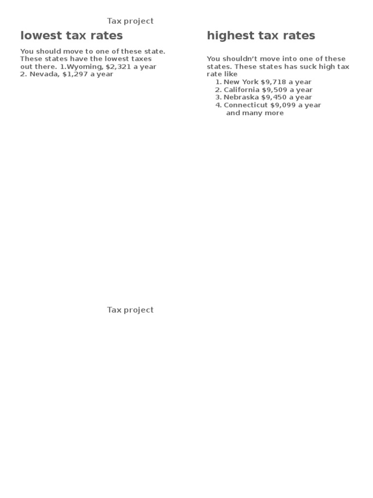 Tax Project | PDF