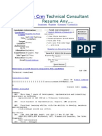 Resume Formate of Sap CRM