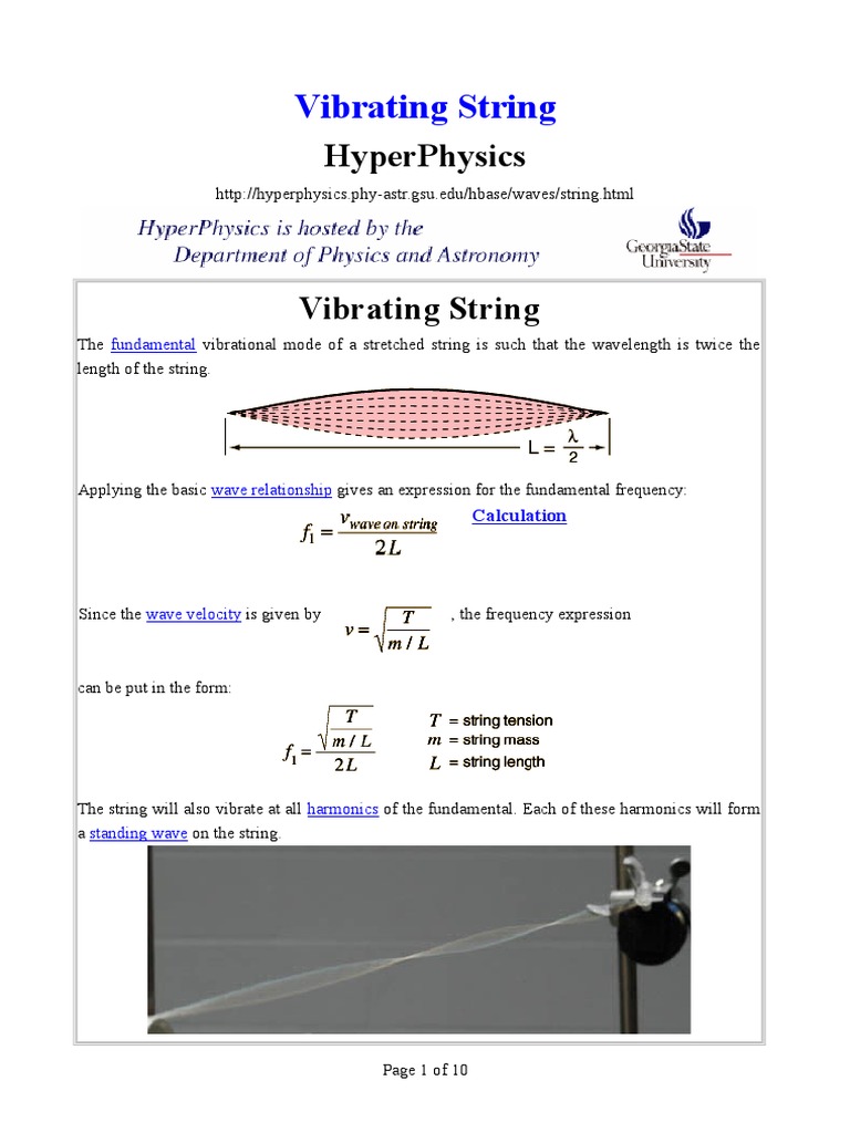 Frequency and Tension in Vibrating Strings | PDF | String Instruments ...