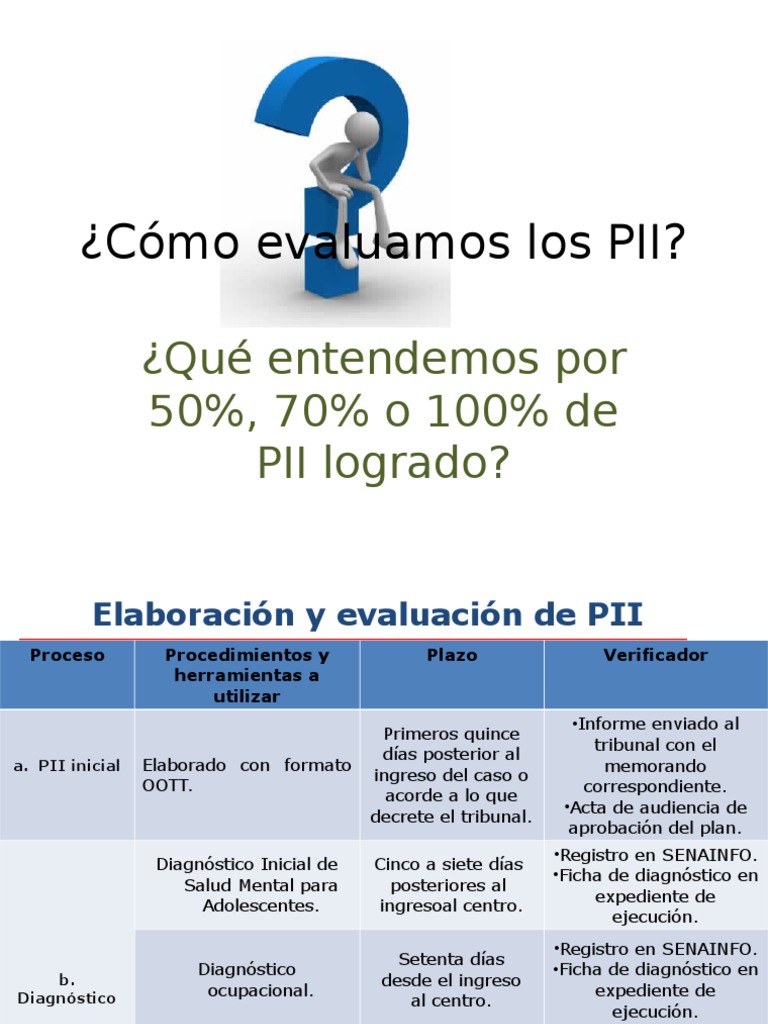 Evaluación y Proceso de PII | PDF | Science | Tecnología (general)