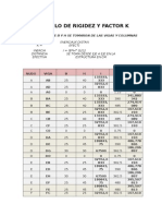 Calculo de Rigidez y Factor K