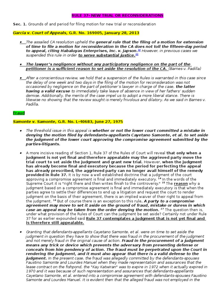RULE 37 38 Notes PDF Judgment (Law) Negligence