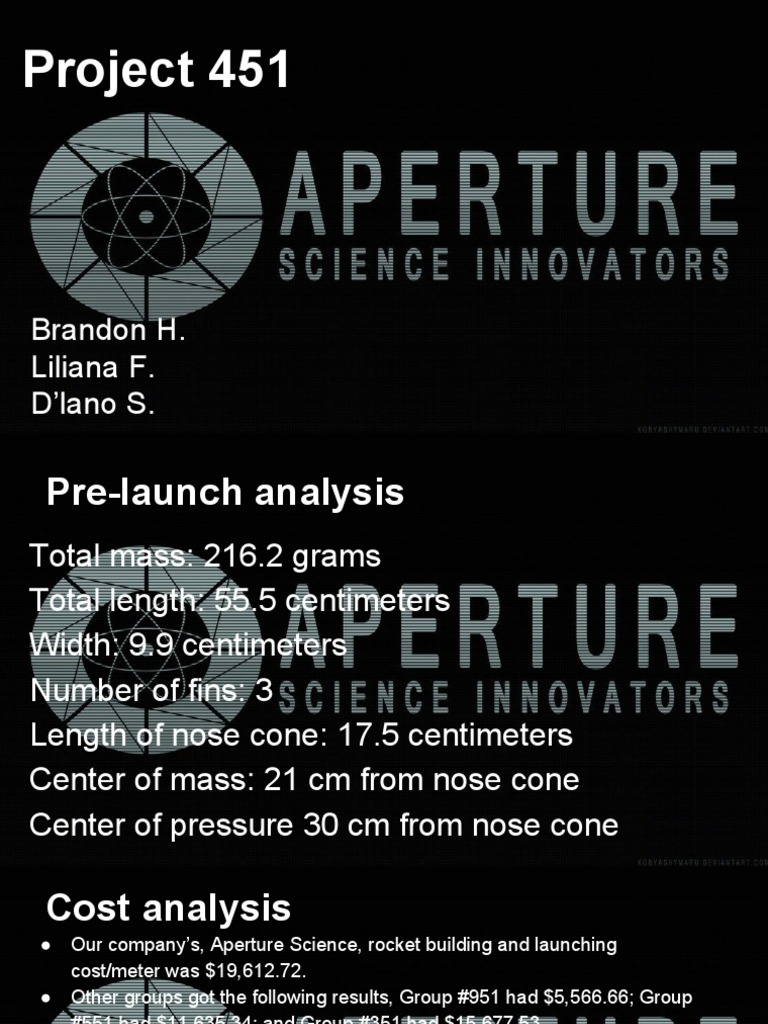 Aperture Science Rocket Project Analysis | PDF