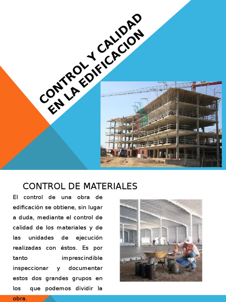 01 Control y Calidad en La Edificacion 2 | PDF | Cemento | Ladrillo