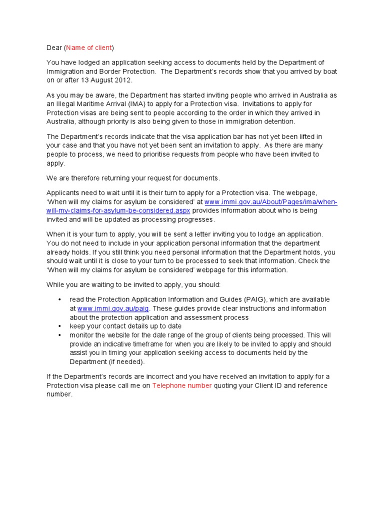 Protection Visa Application Process Update | PDF | Finance & Money ...