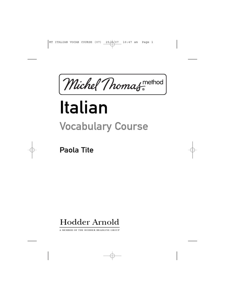 Italian Vocabulary | Vocabulary | Language Education | Free 30-day ...
