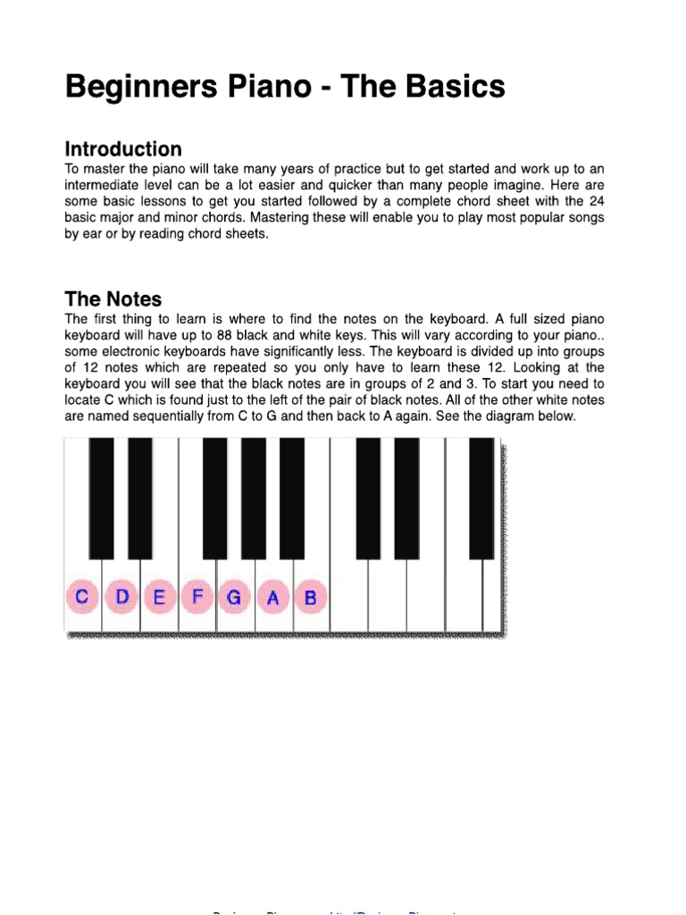 Beginners Piano Basics | PDF