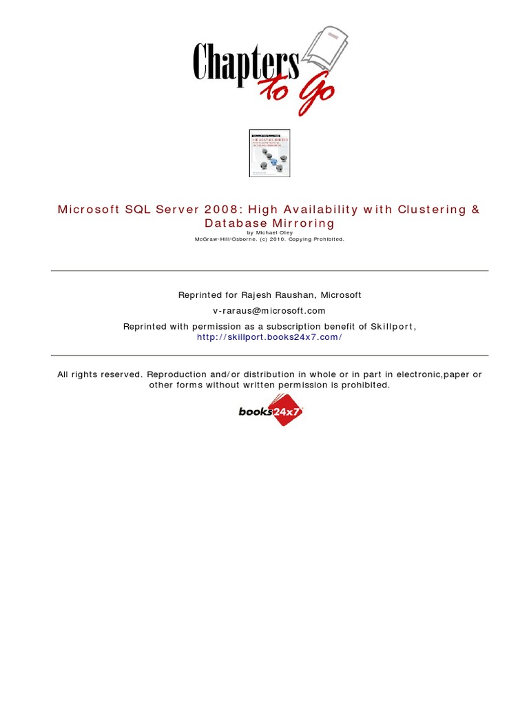 Database Mirroring in SQL Server 2008 | PDF | Database Transaction ...