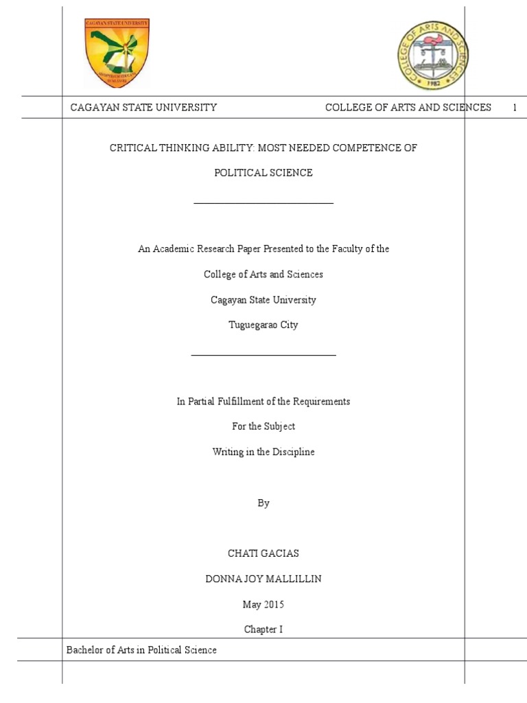 structure of a political science research paper