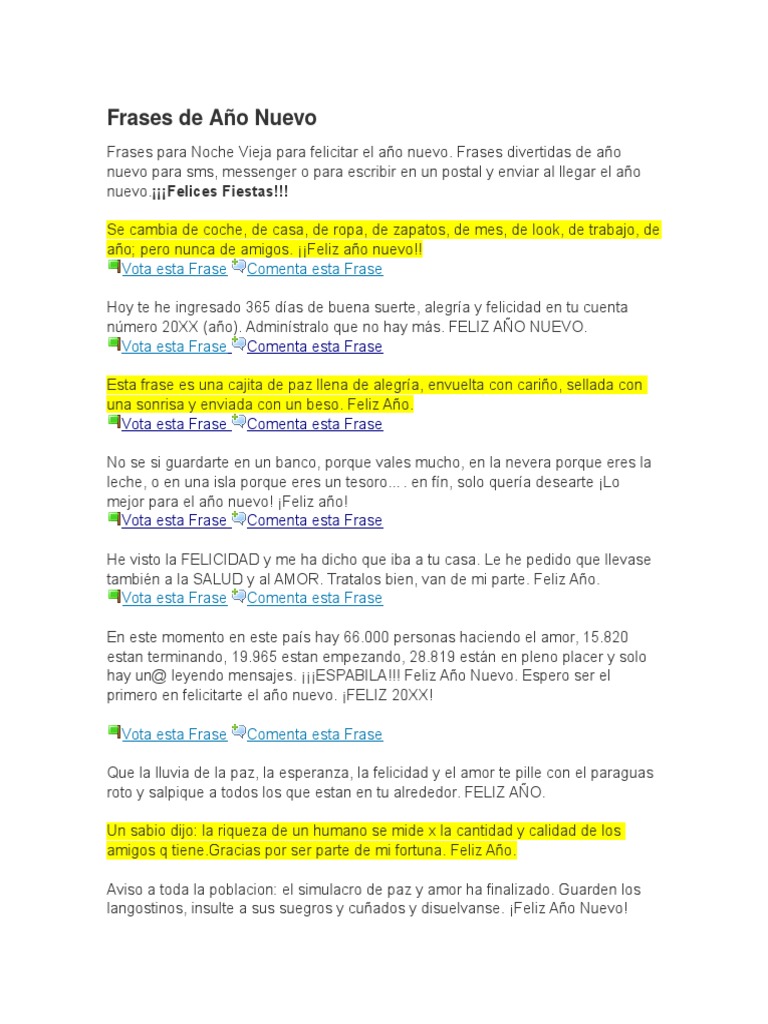 Frases Divertidas de Año Nuevo | PDF, image size:768x1024