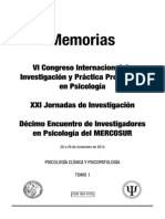 01 Psicologia Clinica y Psicopatologia, Congreso Psicología UBA 2014, VOL I