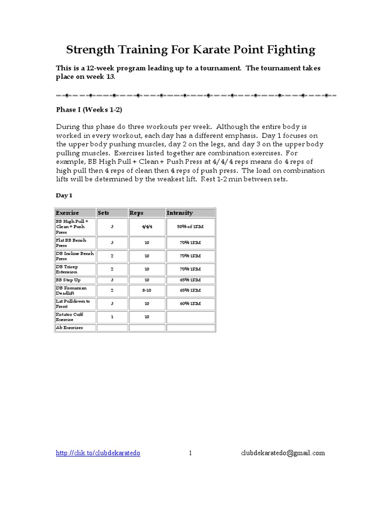 Strength Training For Karate Point Fighting12.Week. Karate Shotokan