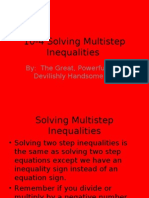 10-4 Solving Multistep Inequalities