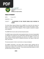 Download ALLEGATIONS OF RSA TROOPS BEING HELD HOSTAGE IN SUDAN by eNCAcom SN268847431 doc pdf