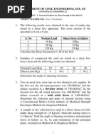 Assignment - 1 Dec-2014, Unit-I, Shear Strength GTE-2