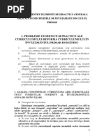 Tematica Pentru Elemente de Didactică Generală Aplicată În Disciplinele de Învăţământ Din Ciclul Primarenerală Aplicată În Disciplinele de Învăţământ Din Ciclul Primar