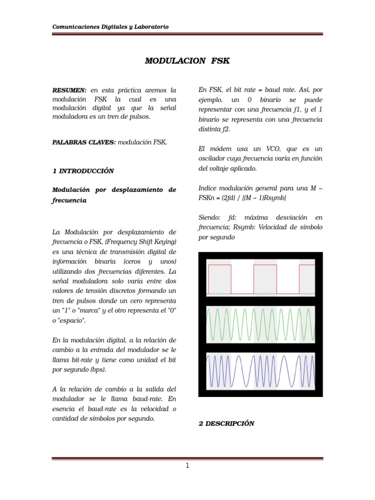 Modulación Digital FSK en Laboratorio | PDF | Tecnología de producción ...