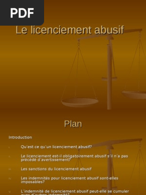 Licenciement Abusif Relations Entre Employes Droit Des Affaires