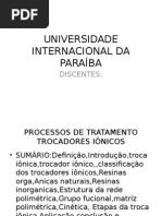 Universidade Internacional Da Paraíba Seminario Troca Ionica Novo Completo