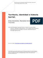 Erika Decandido Marianela Ferrero Da... (2009) - Territorio, Identidad e Historia Barrial PDF