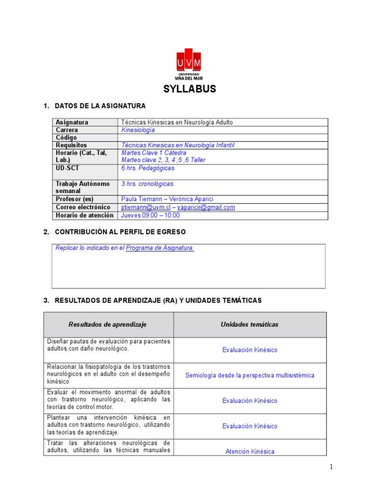 14 Formato Syllabus UVM Docx TTKK Neuro Adulto PDF Neurología