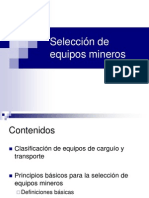 Selección equipos mineros