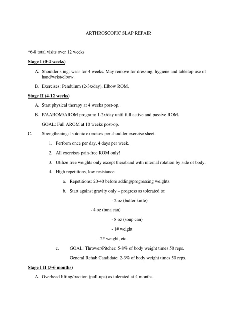 Shoulder Rehabilitation Protocols PDF PDF Anatomical Terms Of