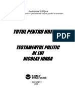 Nicolae Iorga - Testamentul Politic