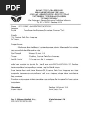 Surat Permohonan Kunjungan