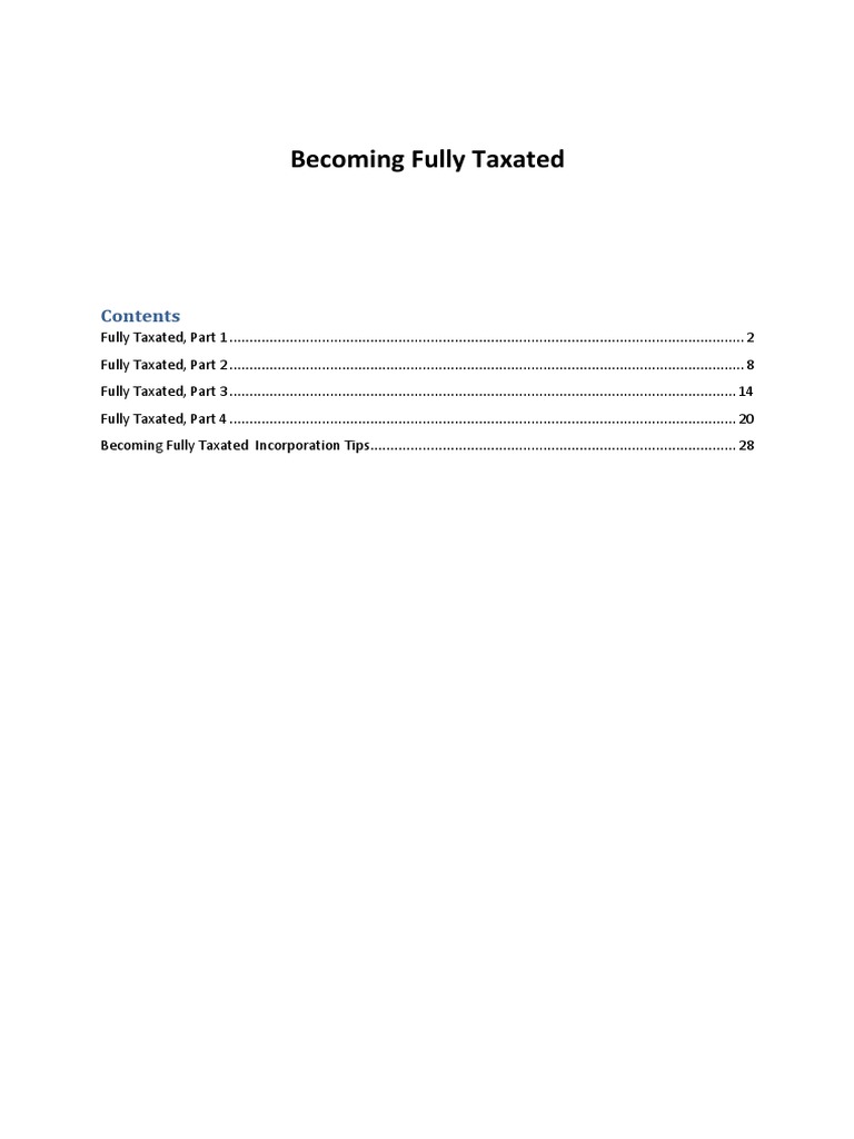 Fully Taxated A Guide to Understanding the Tax Code and