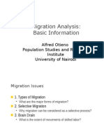 Migration Analysis: Basic Information: Alfred Otieno Population Studies and Research Institute University of Nairobi