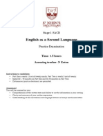 Stage 1 Esl Practice Exam 2015