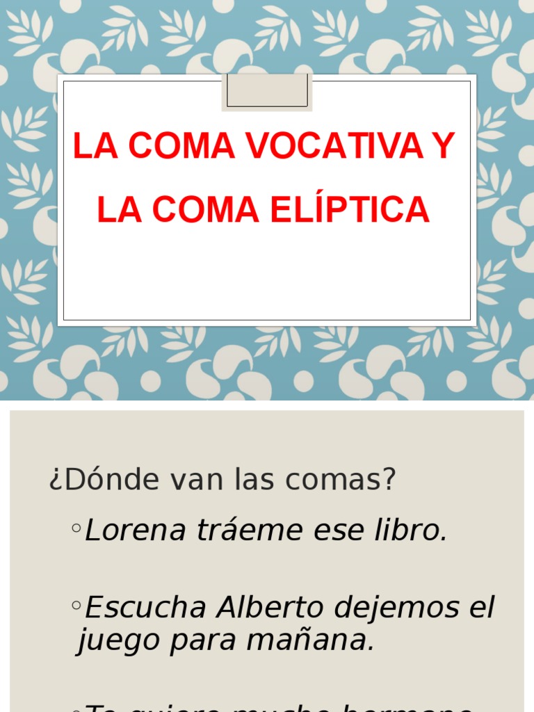 Ejemplos de Coma Vocativa para Niños | PDF | Artes del Lenguaje y ...